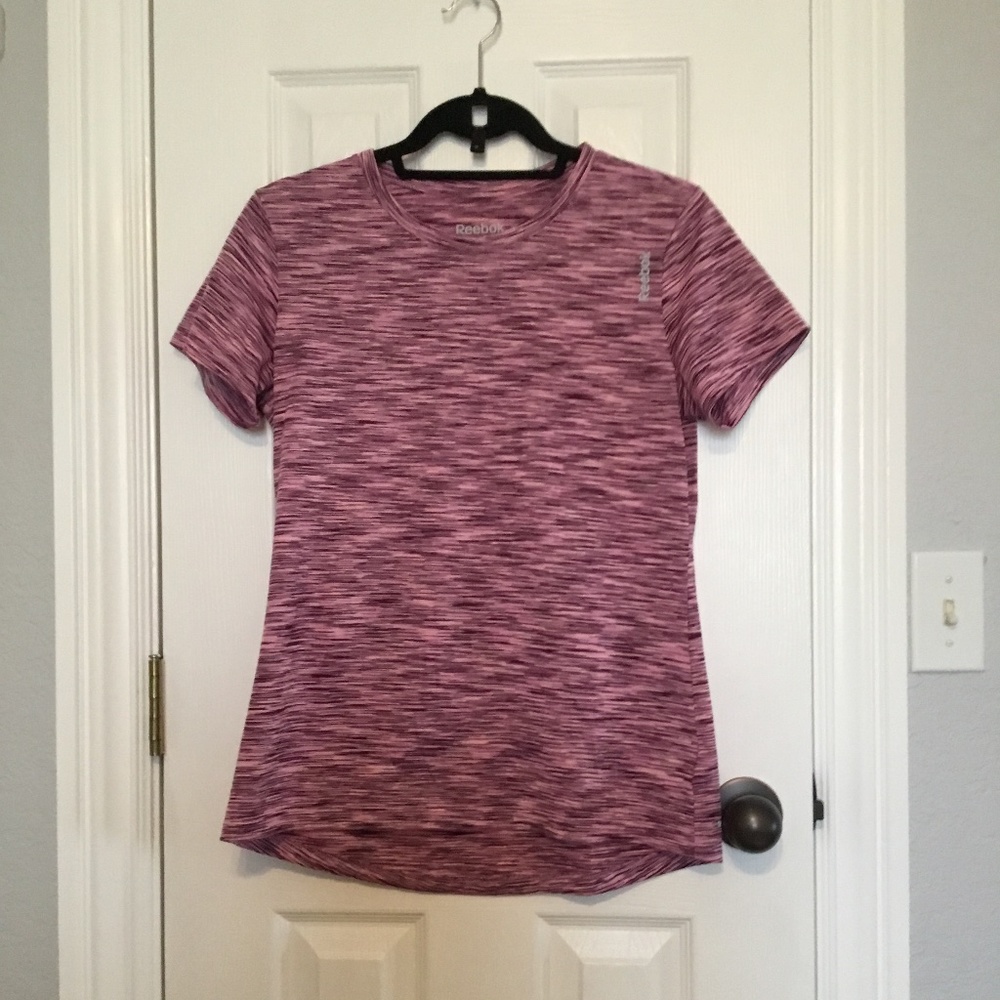Reebok Short Sleeve Athletic Shirt - Pink Spacedye